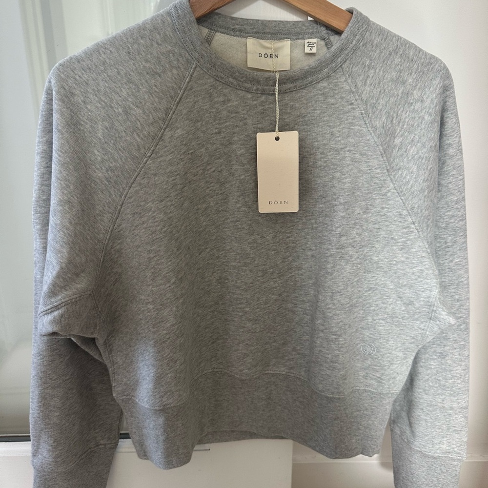 DOEN Velma Heather Gray Crew Neck Sweater